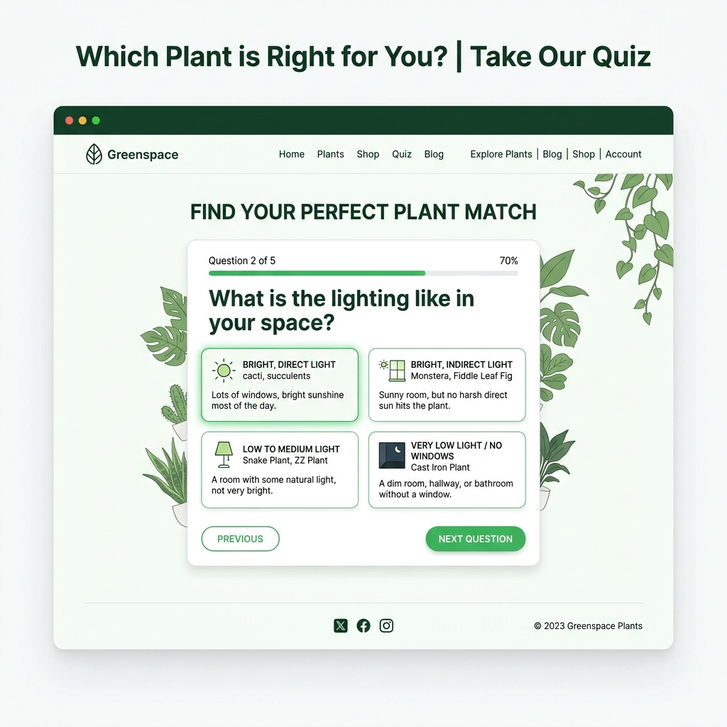 Plant Quiz UI Mockup